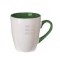 10oz White-Dark Green Ceramic Coffee Mug "Riga" (300 ml)