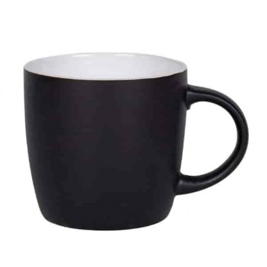 11oz Cana Negru-Alb din Ceramica "Madrid" (320 ml)