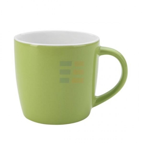 11oz Light-Green-White Ceramic Coffee Mug "Madrid" (320 ml)