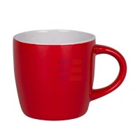 11oz Cana Rosu-Alb din Ceramica "Madrid" (320 ml)