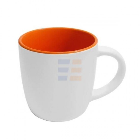11oz Cana Alb-Oranj din Ceramica "Madrid" (320 ml)