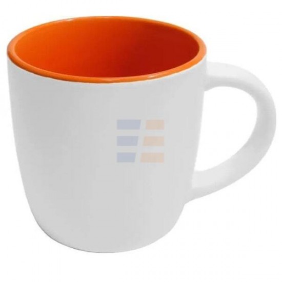 11oz Cana Alb-Oranj din Ceramica "Madrid" (320 ml)