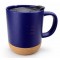13oz Ceramic Mug with Cork Base and Lid (385 ml), Blue