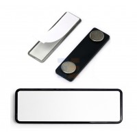 Ecuson Magnetic de Sublimare cu Rama Neagra, White