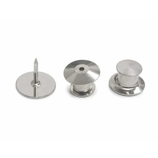 Застёжка Бабочка для Значков, d10 mm, Silver Застёжка Бабочка для Значков, d10 mm, Silver