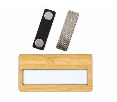 Bamboo Window Magnet Name Badge (74x40 mm)