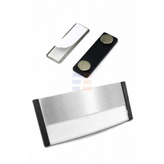 Ecuson cu Fereastra, Magnetic de Sublimare, Silver (80x34mm)