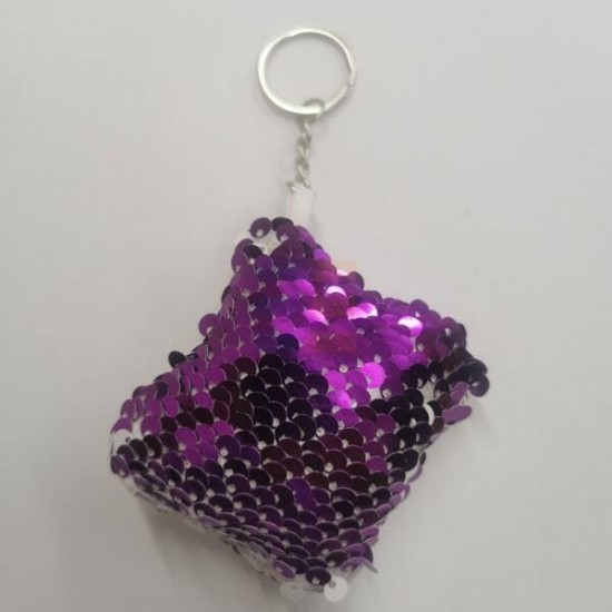 Breloc de Sublimare cu Paiete, Patrat, Violet