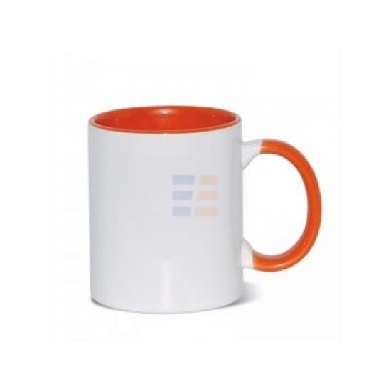 11oz Cana din Ceramica de Sublimare, Interior si Miner Oranj (320 ml)