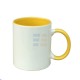11oz Cana din Ceramica de Sublimare, Interior si Miner Galben (320 ml)
