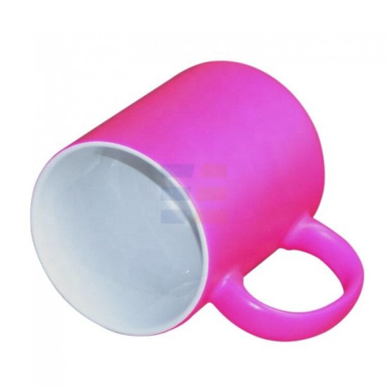 11oz Sublimation Neon Pink Ceramic Coffee Mug (320 ml)