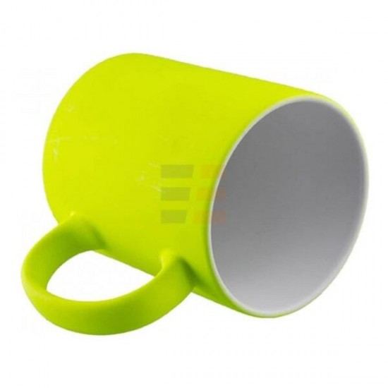 11oz Sublimation Neon Yellow Ceramic Coffee Mug (320 ml)
