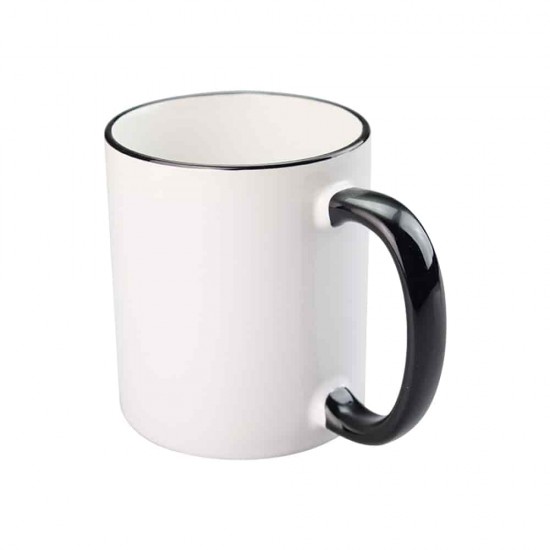 11oz Sublimation Black Rim And Handle Ceramic Coffee Mug (320 ml) 11oz Sublimation Black Rim And Handle Ceramic Coffee Mug (320 ml)