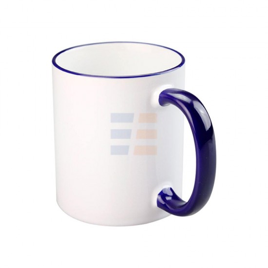 11oz Cana din Ceramica de Sublimare, Margine si Miner Albastru Inchis (320 ml)