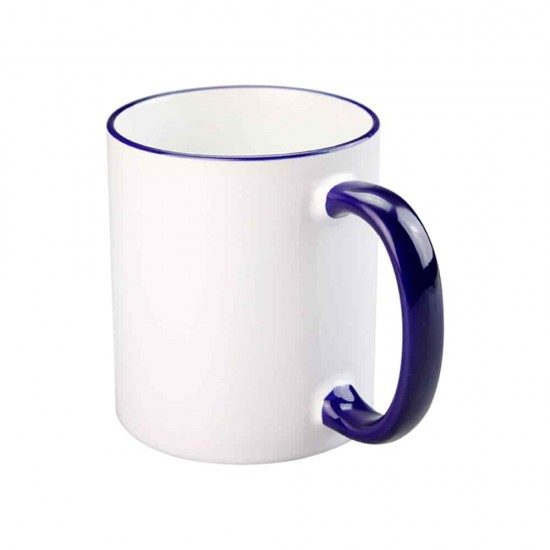 11oz Cana din Ceramica de Sublimare, Margine si Miner Albastru Inchis (320 ml)