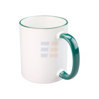 11oz Sublimation Green Rim And Handle Ceramic Coffee Mug (320 ml) 11oz Sublimation Green Rim And Handle Ceramic Coffee Mug (320 ml)