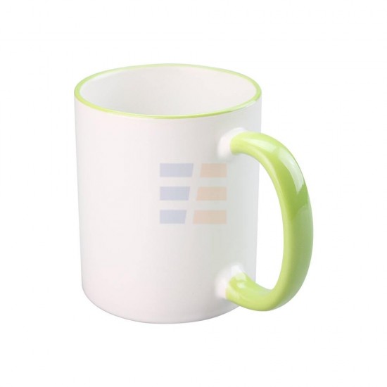 11oz Sublimation Light Green Rim And Handle Ceramic Coffee Mug (320 ml) 11oz Sublimation Light Green Rim And Handle Ceramic Coffee Mug (320 ml)