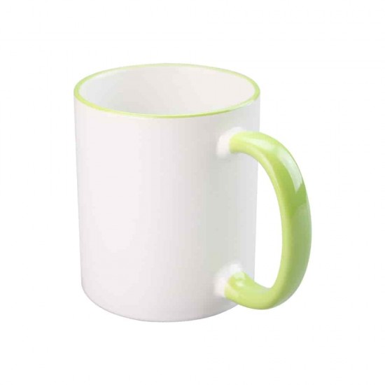 11oz Sublimation Light Green Rim And Handle Ceramic Coffee Mug (320 ml) 11oz Sublimation Light Green Rim And Handle Ceramic Coffee Mug (320 ml)
