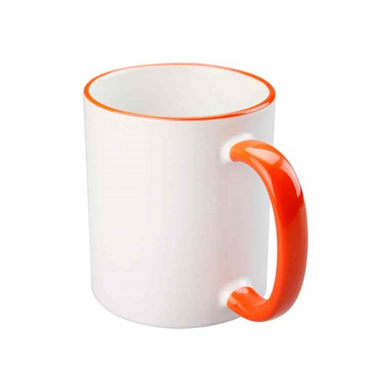11oz Sublimation Orange Rim And Handle Ceramic Coffee Mug (320 ml) 11oz Sublimation Orange Rim And Handle Ceramic Coffee Mug (320 ml)