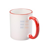 11oz Sublimation Red Rim And Handle Ceramic Coffee Mug (320 ml) 11oz Sublimation Red Rim And Handle Ceramic Coffee Mug (320 ml)