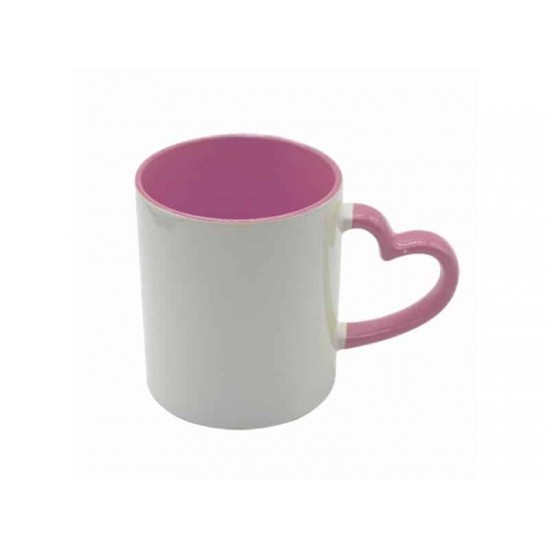 11oz Cana de Sublimare in ambalaj ind., Miner Inima, Roz (320 ml)