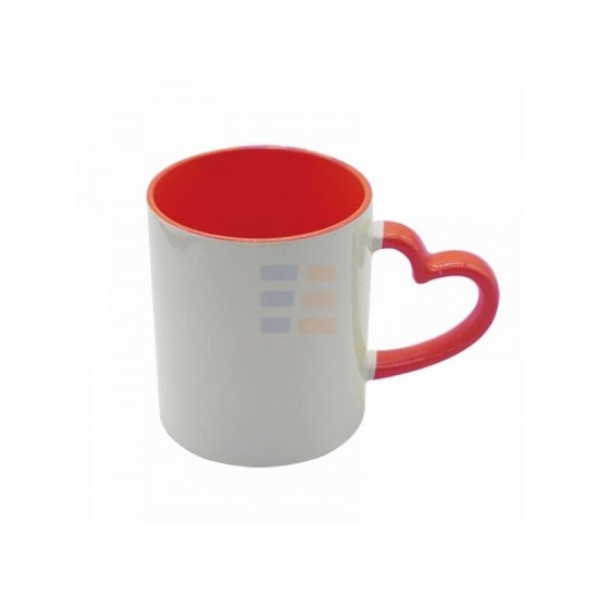 11oz Cana de Sublimare in ambalaj ind., Miner Inima, Rosie (320 ml)