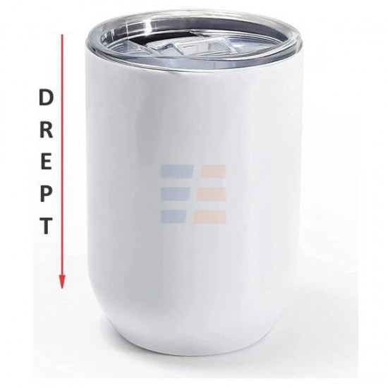 11oz Cana Termos Alba de Vin Dreapta de Sublimare din Otel Inoxidabil (350 ml)