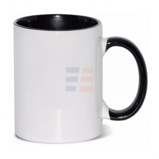 15oz Cana din Ceramica, Interior si Miner Negru (440 ml)