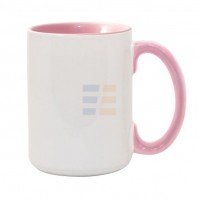 15oz Cana din Ceramica de Sublimare, Interior si Miner Roz (440 ml)