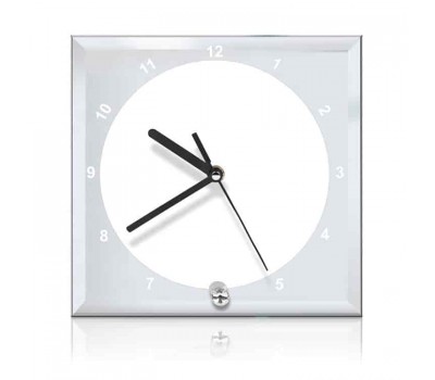 Rama Foto cu Ceas de Sublimare din Sticla, Oglinda, 20x20 cm