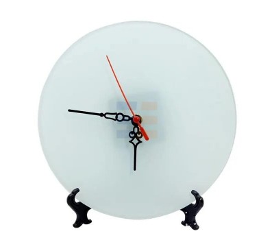 Rama Foto cu Ceas de Sublimare din Sticla, Cerc, 30 cm