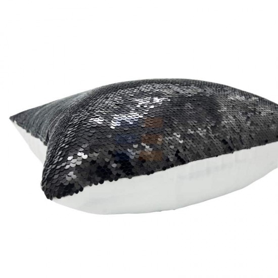 Fata de Perna de Sublimare, Neagra / Alba, cu Paiete, 40x40 cm