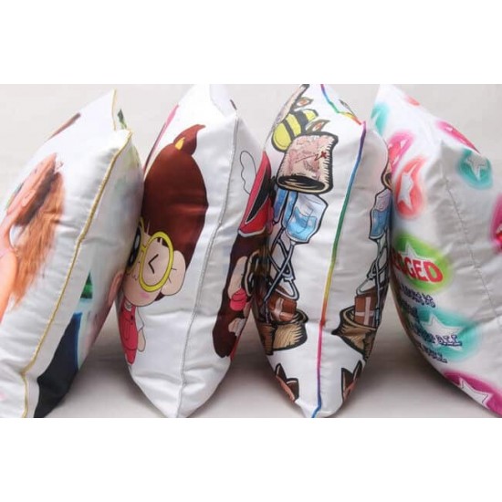 Fata de Perna de Sublimare, Alba, cu Margina Argintie, 40x40 cm