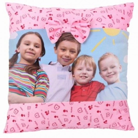 Fata de Perna de Sublimare, Roz, din Plush, 40x40 cm