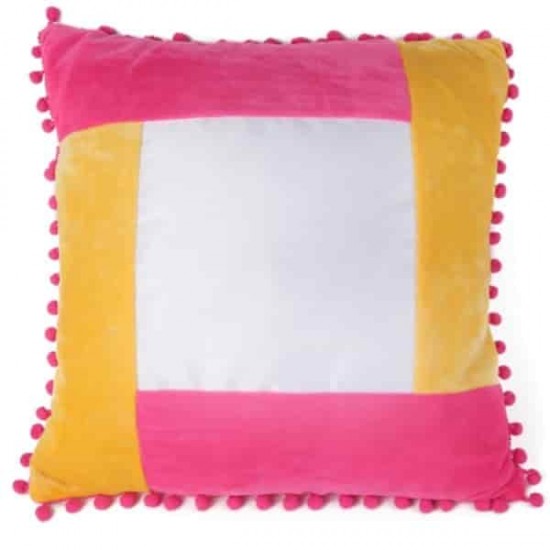 Fata de Perna de Sublimare, Roz / Galbena, 40x40 cm