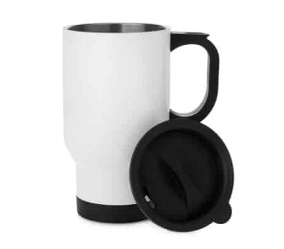 14oz Cana Auto de Calatorie de Sublimare, Alba (415 ml)