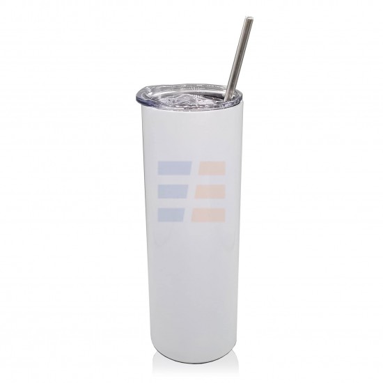 590 ml Sublimation White Stainless Steel Tumbler with Lid and Straw 590 ml Sublimation White Stainless Steel Tumbler with Lid and Straw