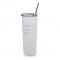 590 ml Sublimation White Stainless Steel Tumbler with Lid and Straw