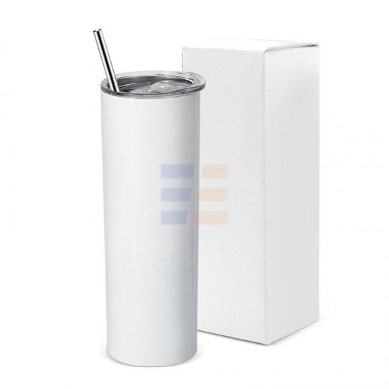 590 ml Sublimation White Stainless Steel Tumbler with Lid and Straw 590 ml Sublimation White Stainless Steel Tumbler with Lid and Straw