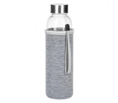 500ml Glass Water Bottle with Cover, Grey 500ml Glass Water Bottle with Cover, Grey