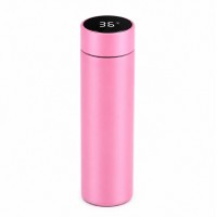 500 ml Termos din Otel Inoxidabil cu Termometru, Pink