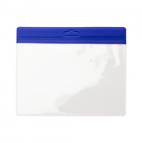 PVC Badge Holder, Horizontal, Blue