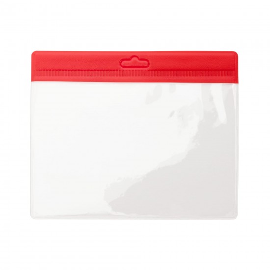 PVC Badge Holder, Horizontal, Red