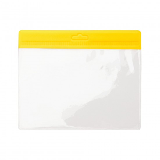 PVC Badge Holder, Horizontal, Yellow
